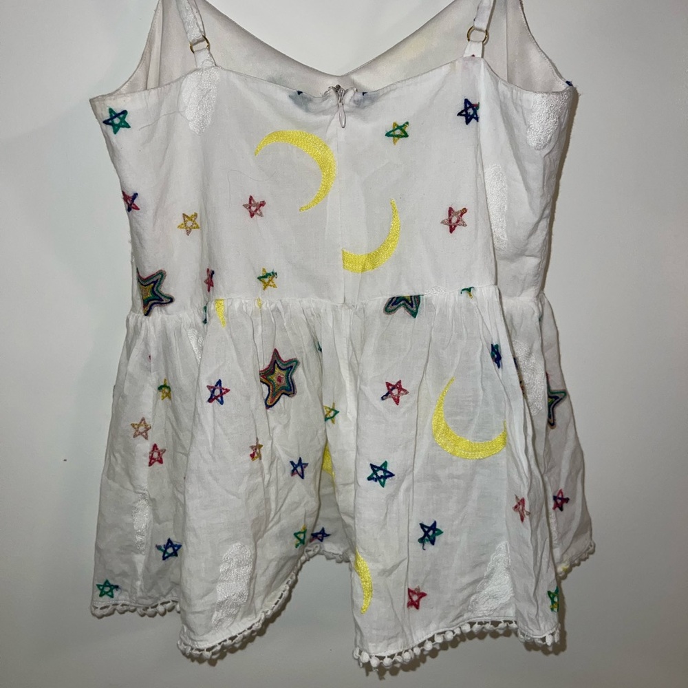 Ellison Embroidered Moon & Stars Peplum Tank - Picture 4 of 5